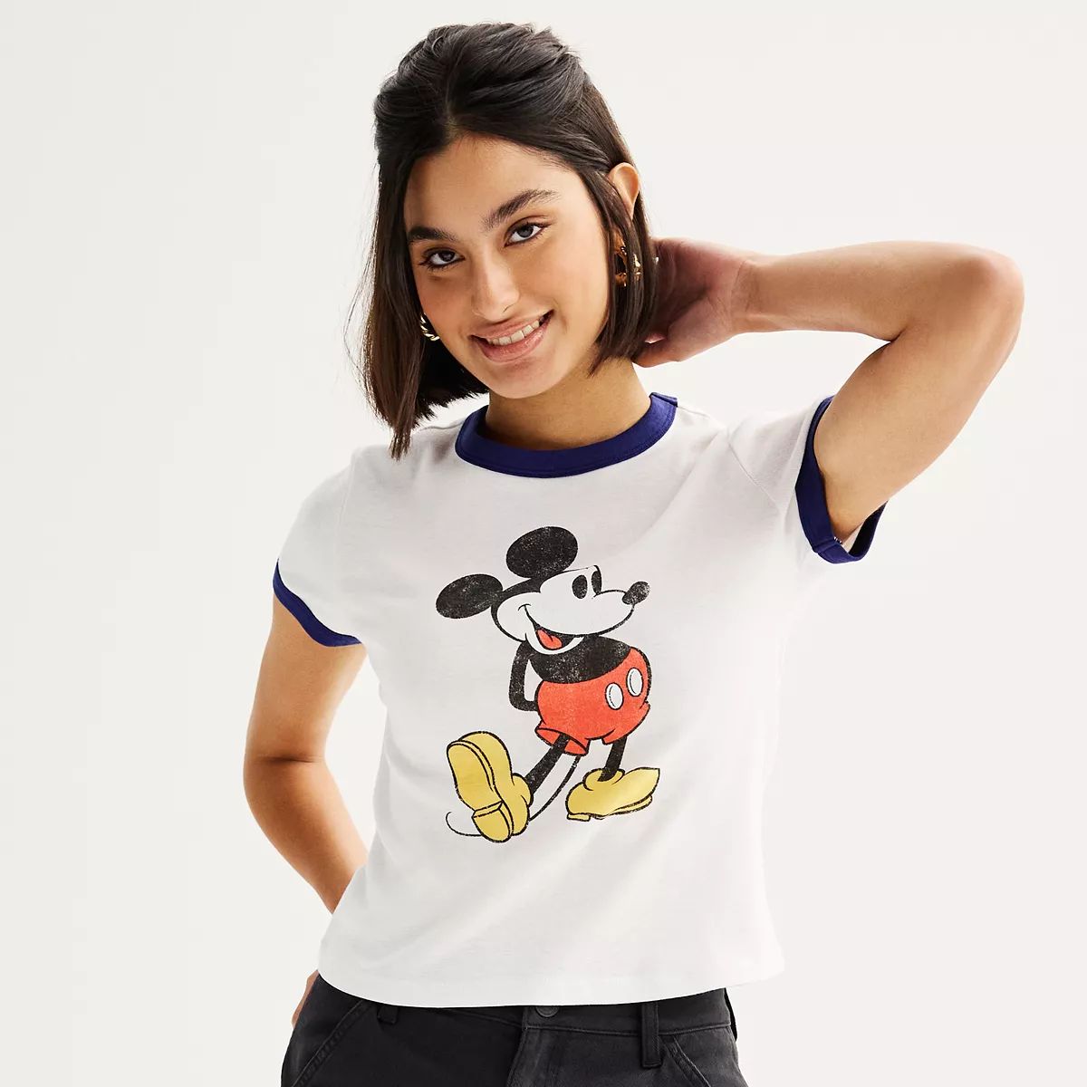 Juniors' Disney's Mickey Mouse Short Sleeve Graphic Tee | Kohl's