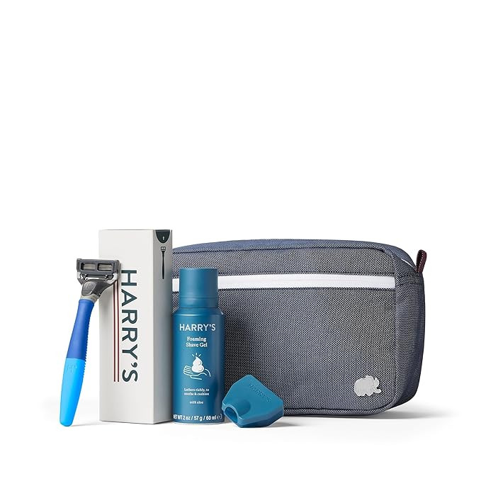 Harry's Travel Shaving Kit for Men - Toiletry Bag, Razor, Foaming Shave Gel, and Blade Cover - TS... | Amazon (US)