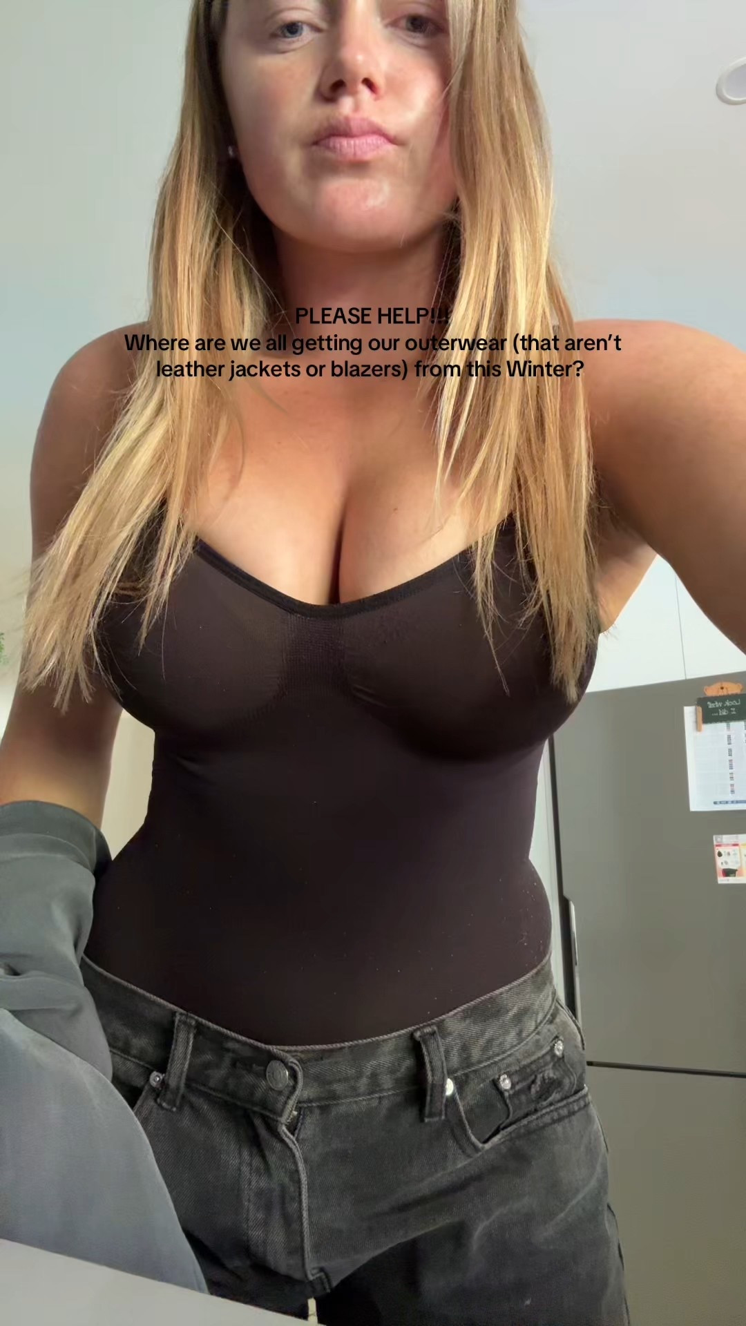 Jeans are whitefox and leather jacket is Kookai 