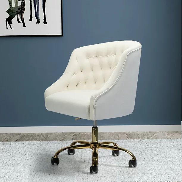 14Karat Home Lydia 15.00 in Manager's Chair with Has Arms, 250 lb. Capacity, Ivory | Walmart (US)