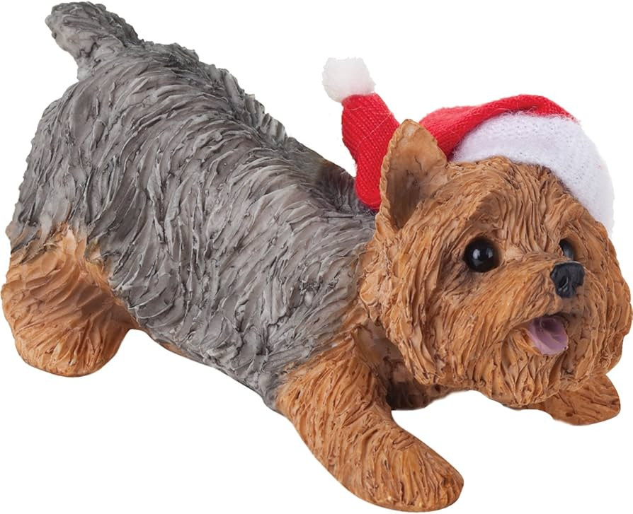 Sandicast Yorkshire Terrier with Santa Hat Christmas Ornament | Amazon (US)