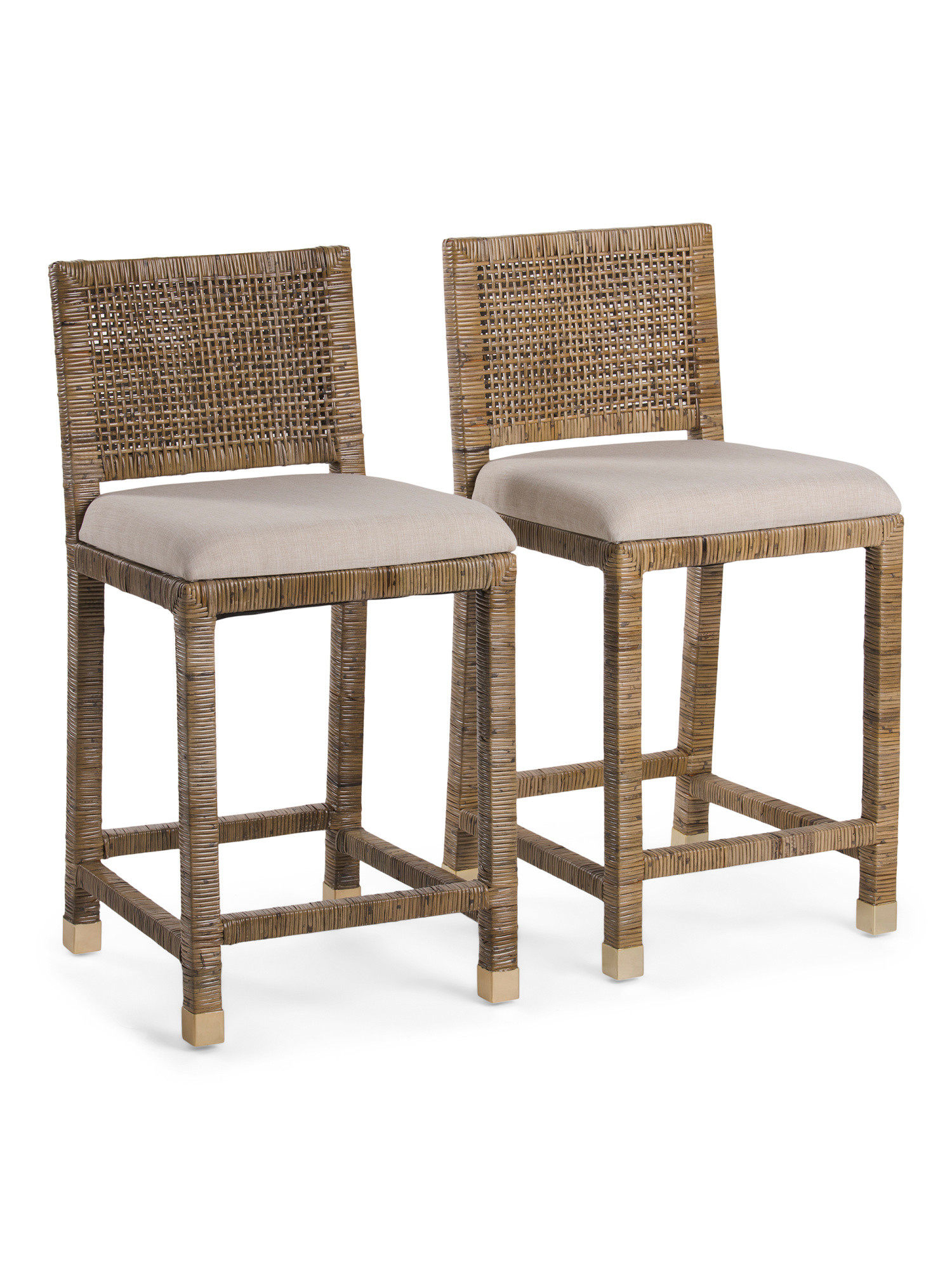 Set Of 2 Rattan Counter Stools | TJ Maxx