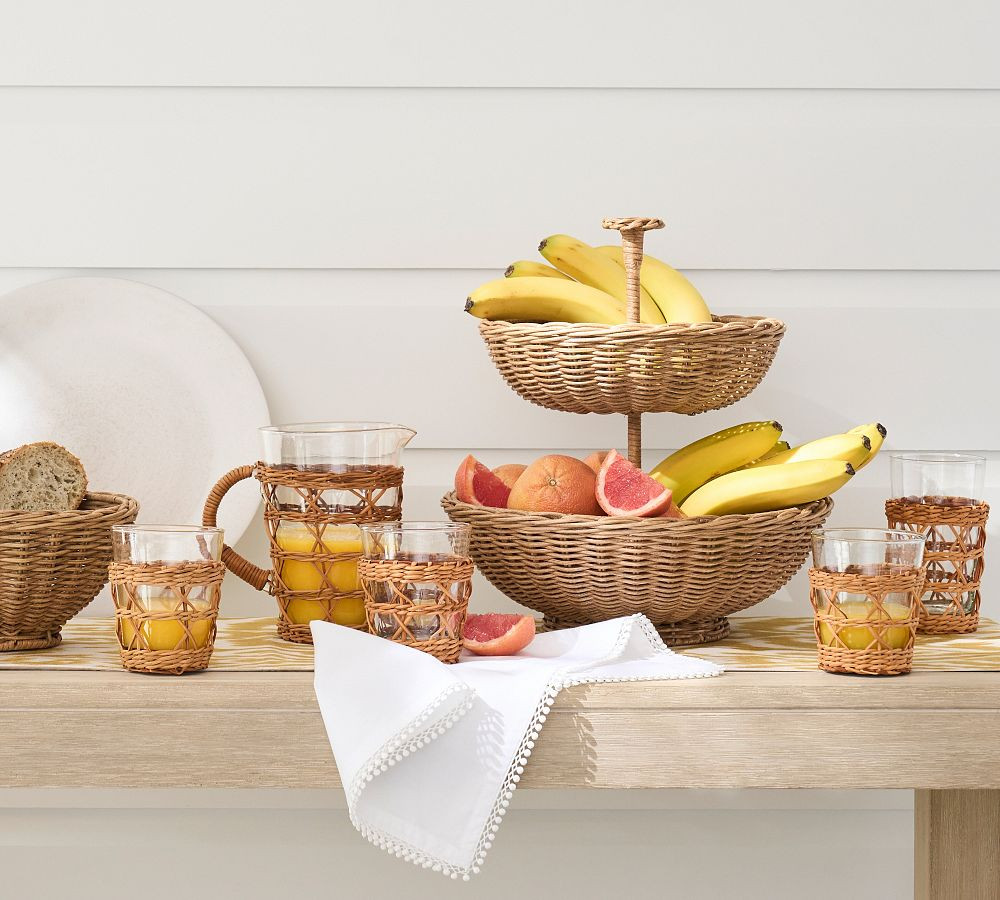Handwoven Wicker Serveware Collection | Pottery Barn (US)