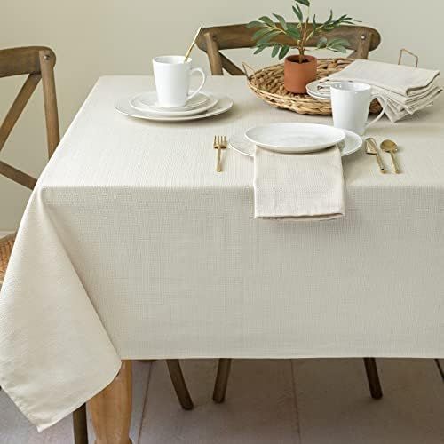Benson Mills Textured Fabric Table Cloth, for Everyday Home Dining, Parties, Weddings & Holiday t... | Amazon (US)