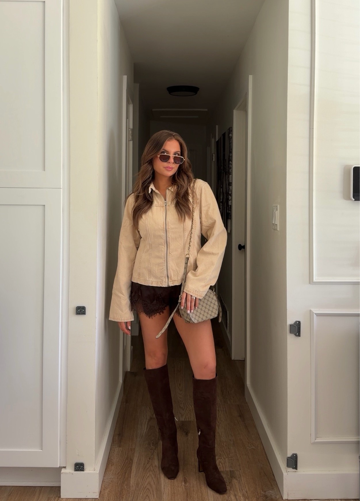 The perfect fall transition outfit wearing size large in both top and bottom

#LTKootd #LTKmomlife #LTKOver40