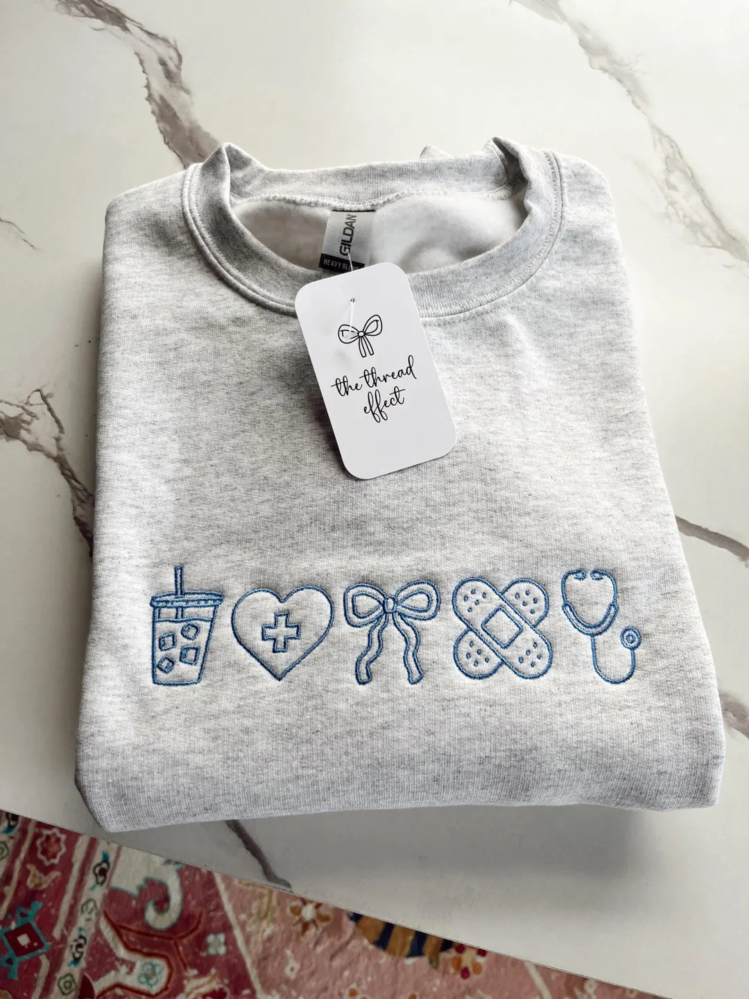 Embroidered Nurse Sweatshirt, Nurse Coquette Sweatshirt, Nursing Student Sweatshirt, Embroidered ... | Etsy (US)