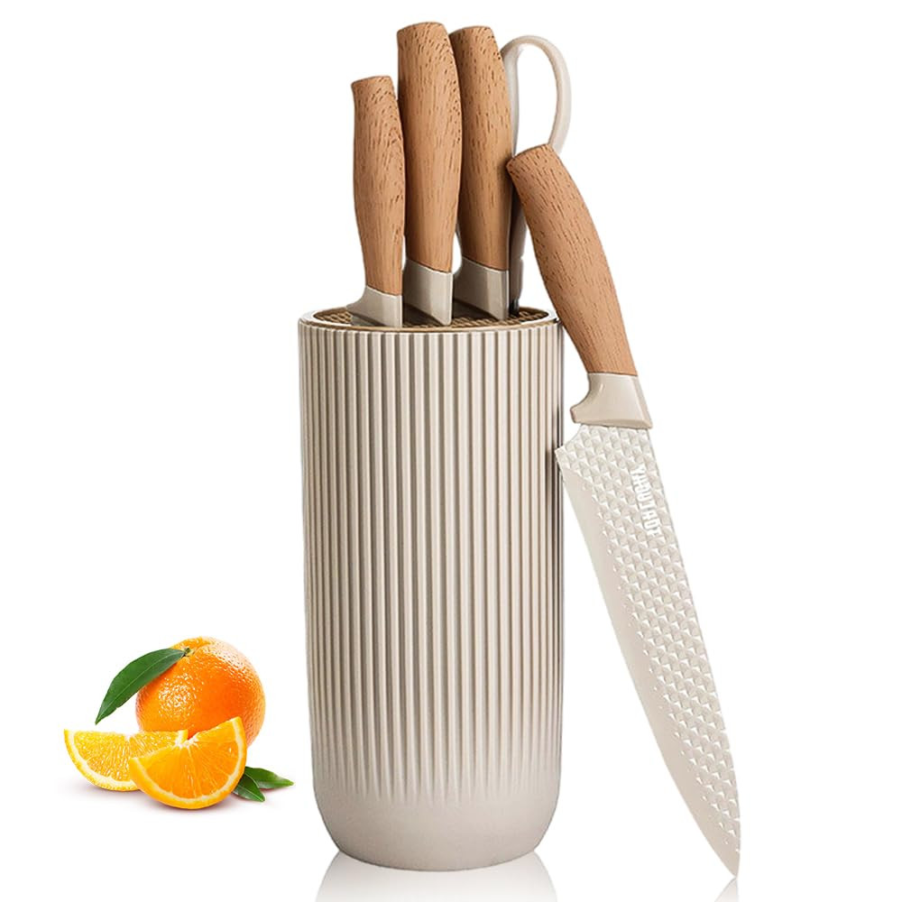 Kitchen Knife Set, Professional Stainless Steel Knives Set for Kitchen with Universal Knife Block... | Amazon (US)
