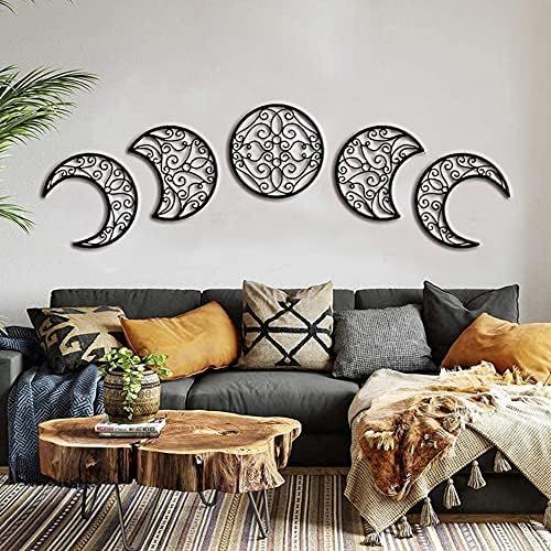 Moon Decoration Wall Decoration, Moon Appearance Wall Art Decoration Wall Hanging (5 Pieces) Nordic  | Amazon (US)