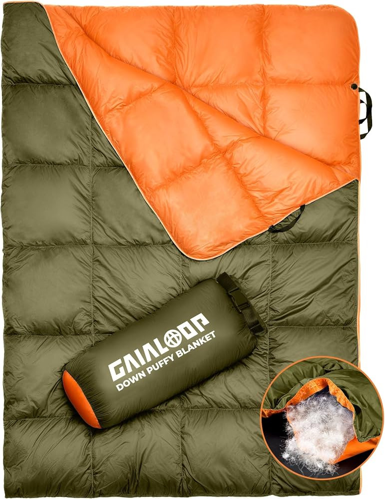 80% Duck Down GAIALOOP Down Puffy Blanket for Car Camping Outdoor Travel Backpacking, 80% Duck Do... | Amazon (US)