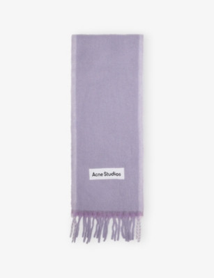 Check Fringe Wool-Blend Scarf | Selfridges