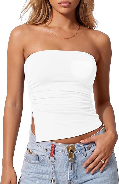 Darong Women's Strapless Built in Bra Tube Tanks | Amazon (US)