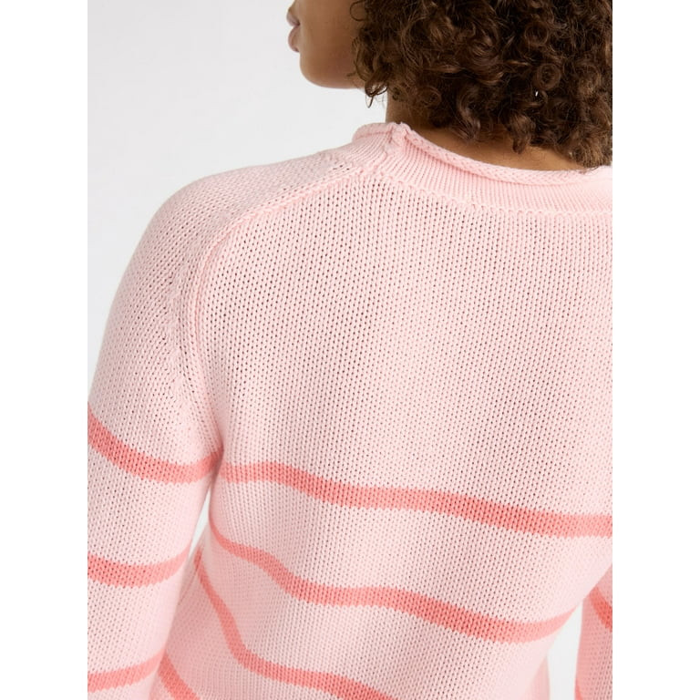 Free Assembly Women’s Cotton Saddle Shoulder Sweater with Long Sleeves, Sizes XS-2XL | Walmart (US)