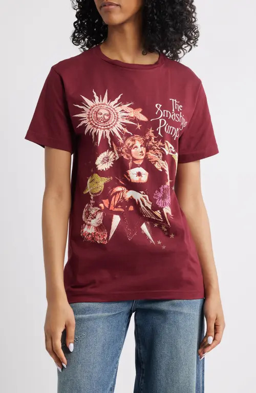 Merch Traffic The Smashing Pumpkins Graphic T-Shirt in Maroon at Nordstrom, Size X-Small | Nordstrom
