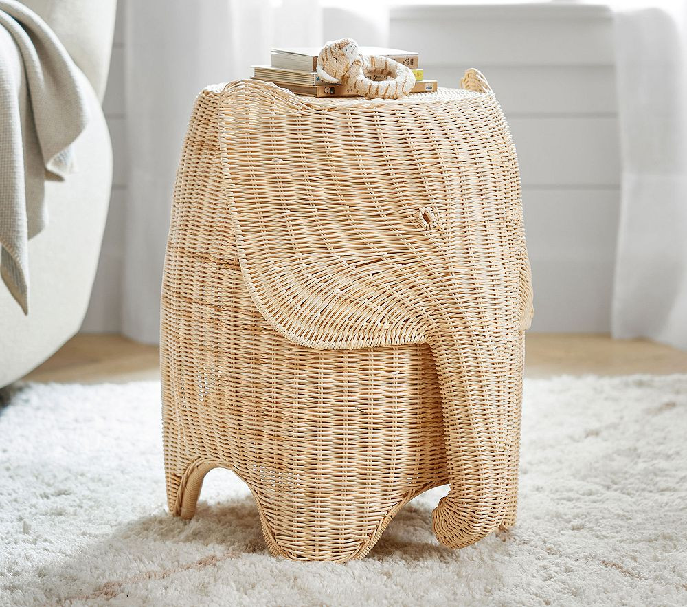 Rattan Elephant Side Table (22") | Pottery Barn Kids