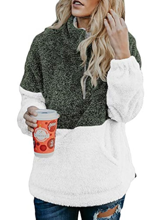 Chase Secret Womens Long Sleeve Zip Sweatshirt Fleece Pullover Outwear Coat Pockets(S-XXL) | Amazon (US)