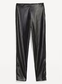Extra High-Waisted Faux-Leather Zip Ankle Leggings for Women | Old Navy (US)