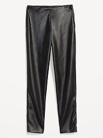 Extra High-Waisted Faux-Leather Zip Ankle Leggings for Women | Old Navy (US)