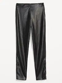 Extra High-Waisted Faux-Leather Zip Ankle Leggings for Women | Old Navy (US)