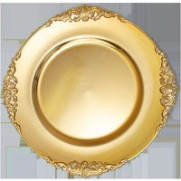 Gold Victorian Plastic Charger Plate, Vintage Gold Victorian Wedding Decor | Etsy (US)