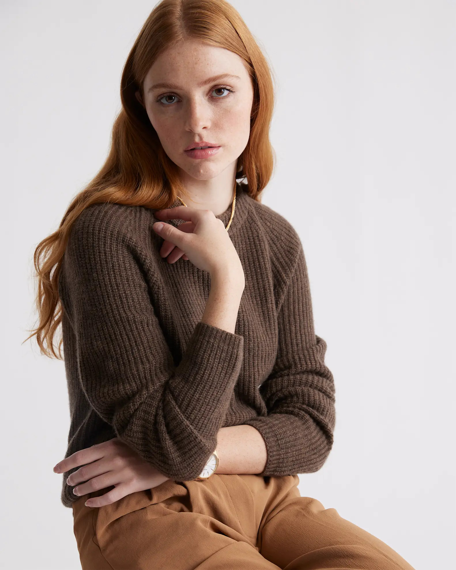 Mongolian Cashmere Fisherman Crewneck Sweater | Quince