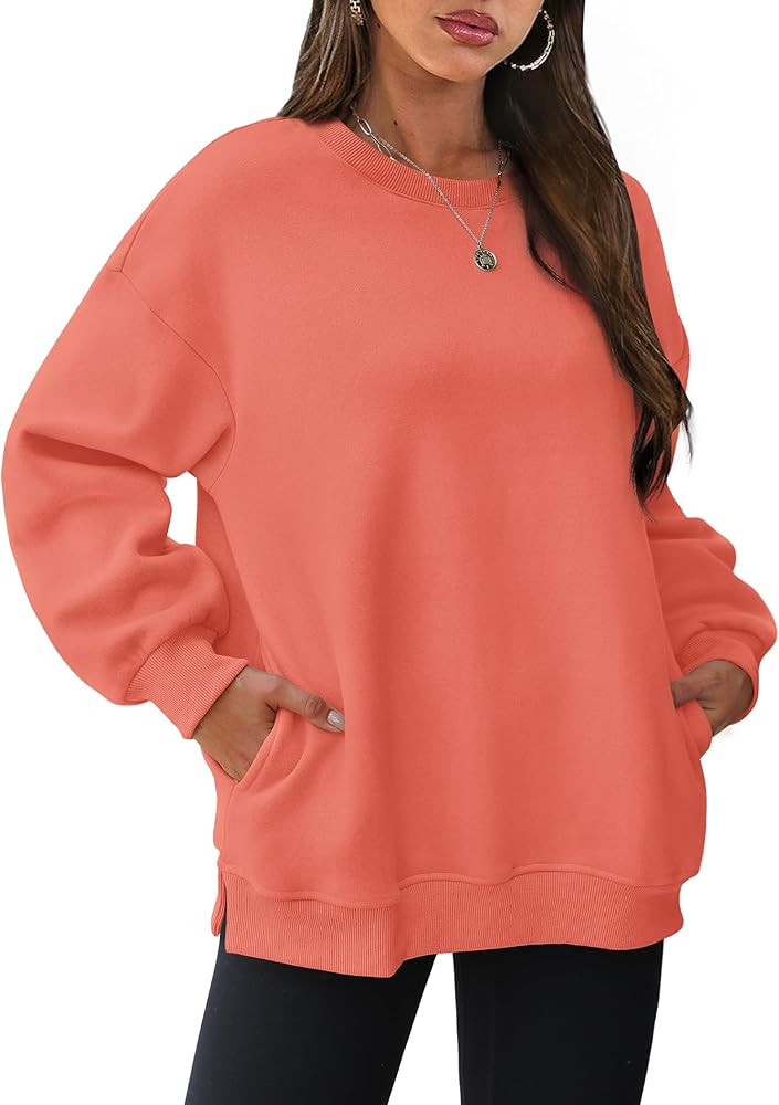 WIHOLL Womens Oversized Sweatshirts Crewneck Long Sleeve Tops Fleece Pullover Fall Fashion Clothe... | Amazon (US)
