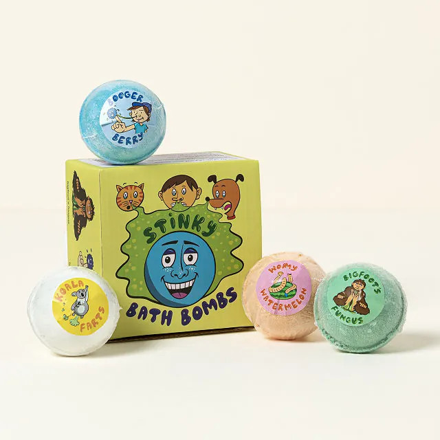 Secretly Not-So-Stinky Bath Bombs 4-Pack | UncommonGoods