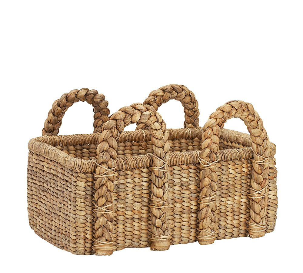Beachcomber Handwoven Seagrass Rectangular Handled Baskets | Pottery Barn (US)