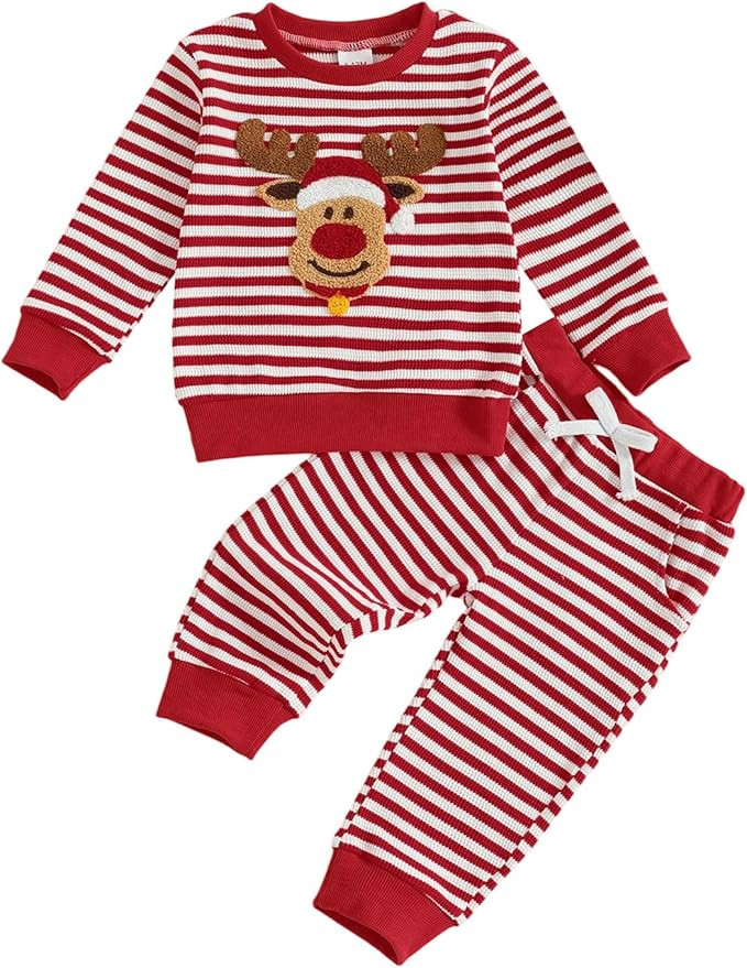 Toddler Baby Girl New Years Outfit Happy New Years Crewneck Sweatshirt Long Sleeve Shirt Pants Ne... | Amazon (US)