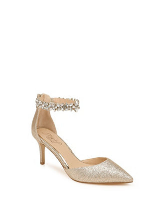 Jewel Badgley Mischka Women's Raleigh Rhinestone Ankle Strap Evening Pumps - Macy's | Macy's