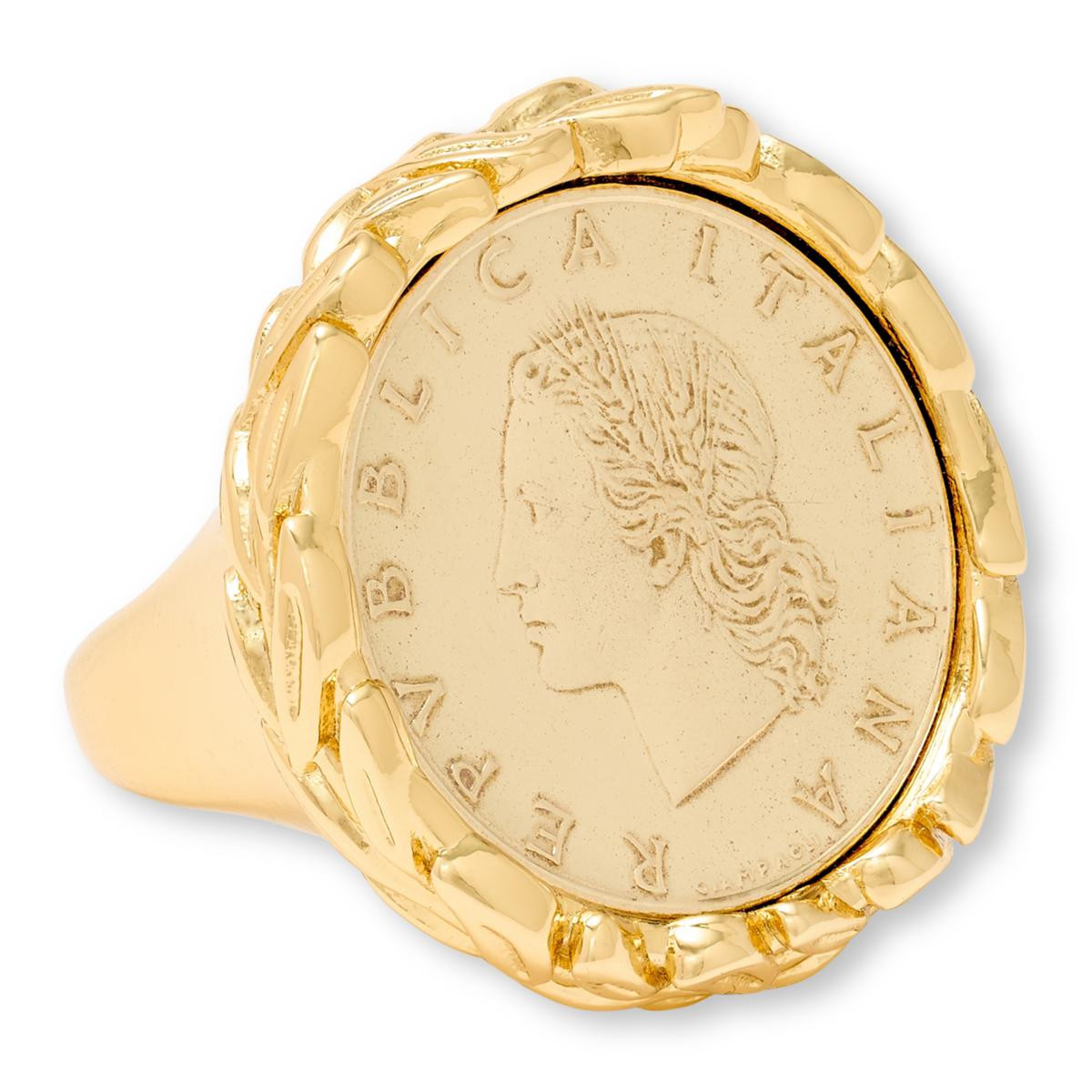 Bellezza Bronze Genuine 20 Lira Coin Ring | HSN