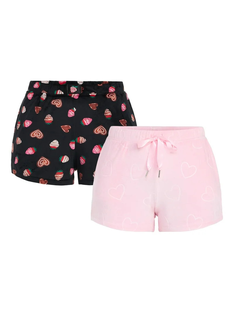 Valentine's Day Women's Sleep Shorts from Way to Celebrate, 2-Pack, Sizes XS-3X | Walmart (US)