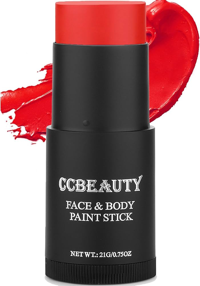 CCBeauty Red Face Body Paint Stick Makeup, Creamy Blendable Red Eye Black, Grease Foundation Pain... | Amazon (US)
