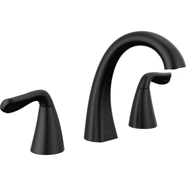 35840LF-BL Arvo Widespread Bathroom Faucet 3 Hole, 2-handle Bathroom Sink Faucet with Drain Assem... | Wayfair North America