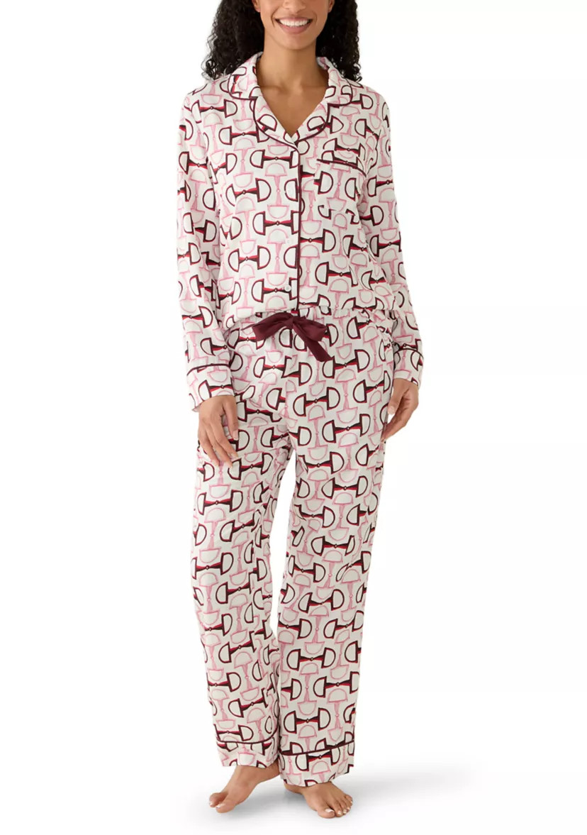 Horse Bit Print Long Sleeve Shirt and Pants Pajama Set | Belk