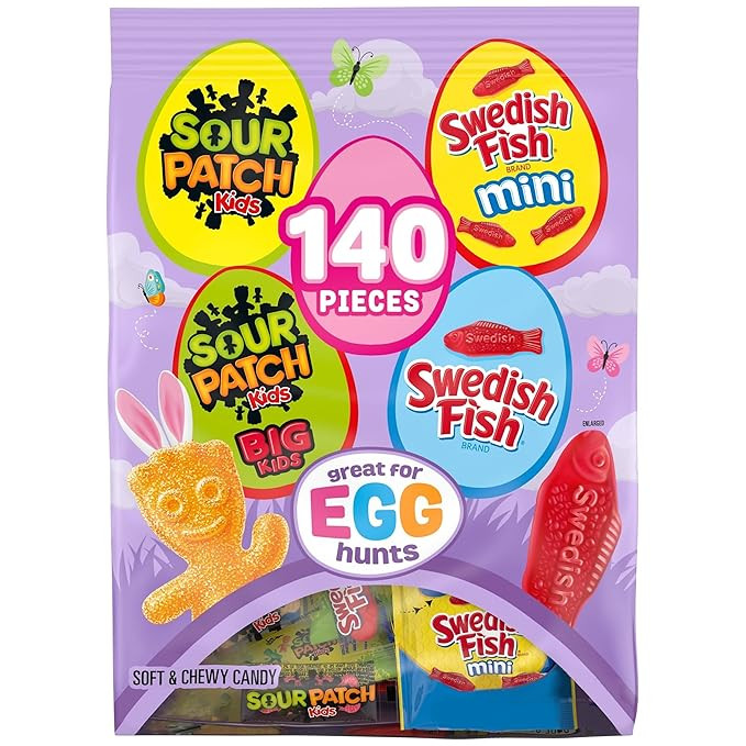 SOUR PATCH KIDS, SOUR PATCH KIDS Big Kids, SWEDISH FISH and SWEDISH FISH Mini Soft & Chewy Easter... | Amazon (US)
