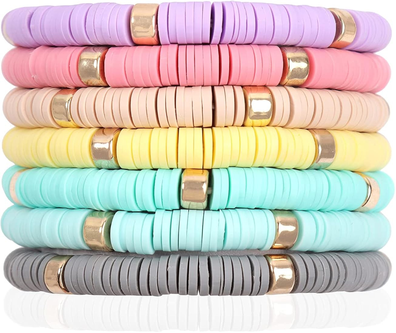 Bohemian Multi-Layer Beaded Stacking Statement Bracelets - Versatile Strand Stretch Sparkly Cryst... | Amazon (US)