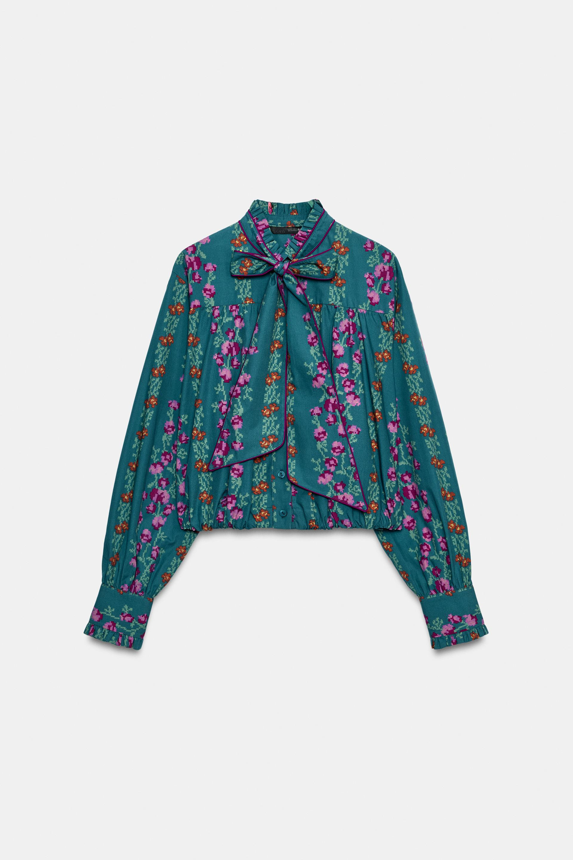 FLORAL PRINT BALLOON SHIRT | Zara US