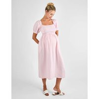 Jojo Maman Bébé female Maternity Pure Cotton Gingham Midi Smock Dress - Pink Mix, Pink Mix | Marks & Spencer (UK)