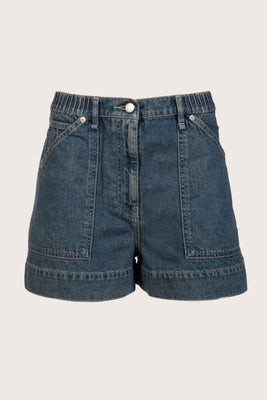 Pollock Denim Short in Mid-Blue Wash | Merlette NYC