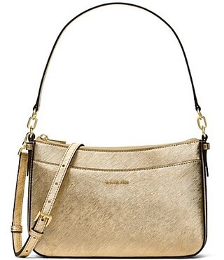 Michael Kors Jet Set Medium Metallic Pochette Crossbody Bag - Pale Gold | Dillard's