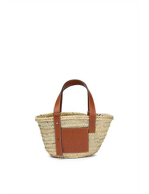 Loewe Basket Small Bag In Palm Leaf and Calf | David Jones | David Jones (Australia & New Zealand)