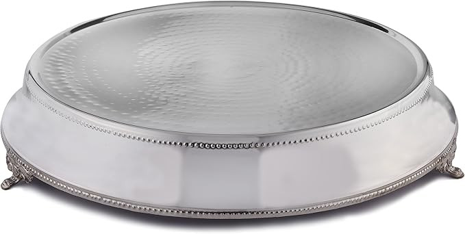 Elegance Round Tapered Wedding Cake Stand/Plateau, Silver, 18-Inch | Amazon (US)