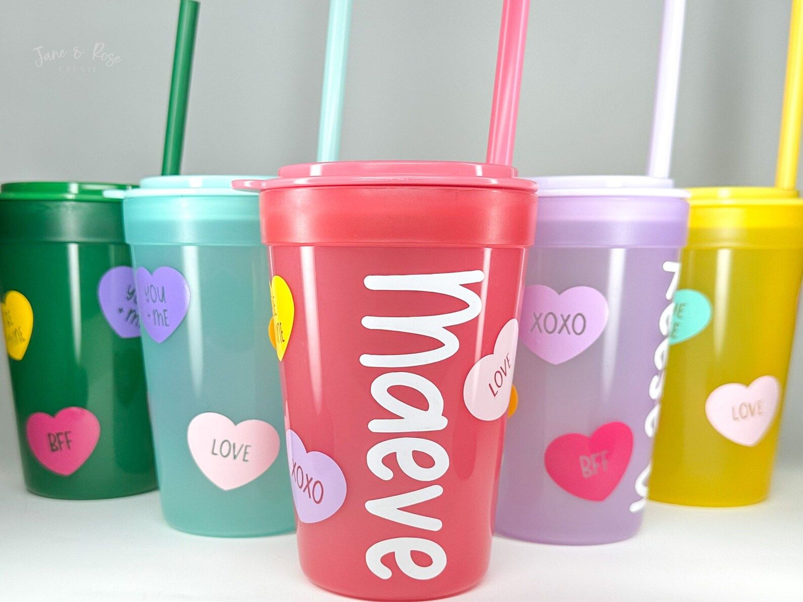 Kids Personalized Valentine's Day Tumbler Cup  With - Etsy | Etsy (US)