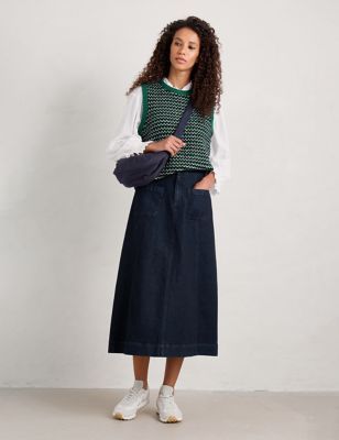 Denim Midi A-Line Skirt | Marks & Spencer (UK)