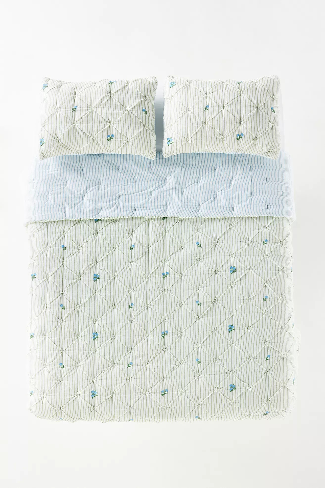 Emilia Cotton Voile Floral Icon Embroidered Quilt | Anthropologie (US)