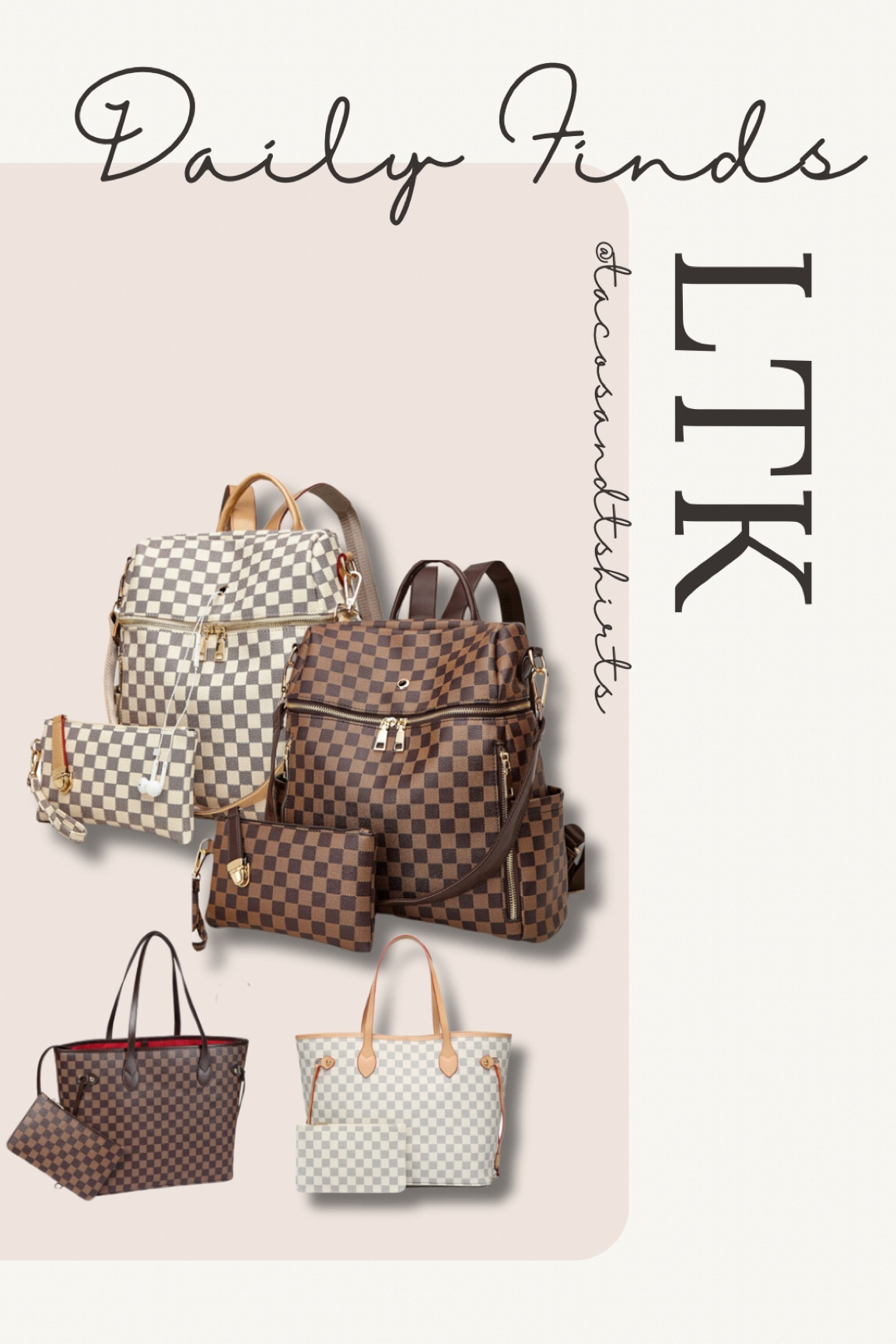Walmart checkered bags 🤎🤍 

#LTKitbag #LTKfindsunder100 #LTKstyletip