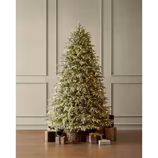 7.5 ft. Grand Duchess Twinkling Balsam Fir Flocked LED Pre-Lit Artificial Christmas Tree T26 | The Home Depot