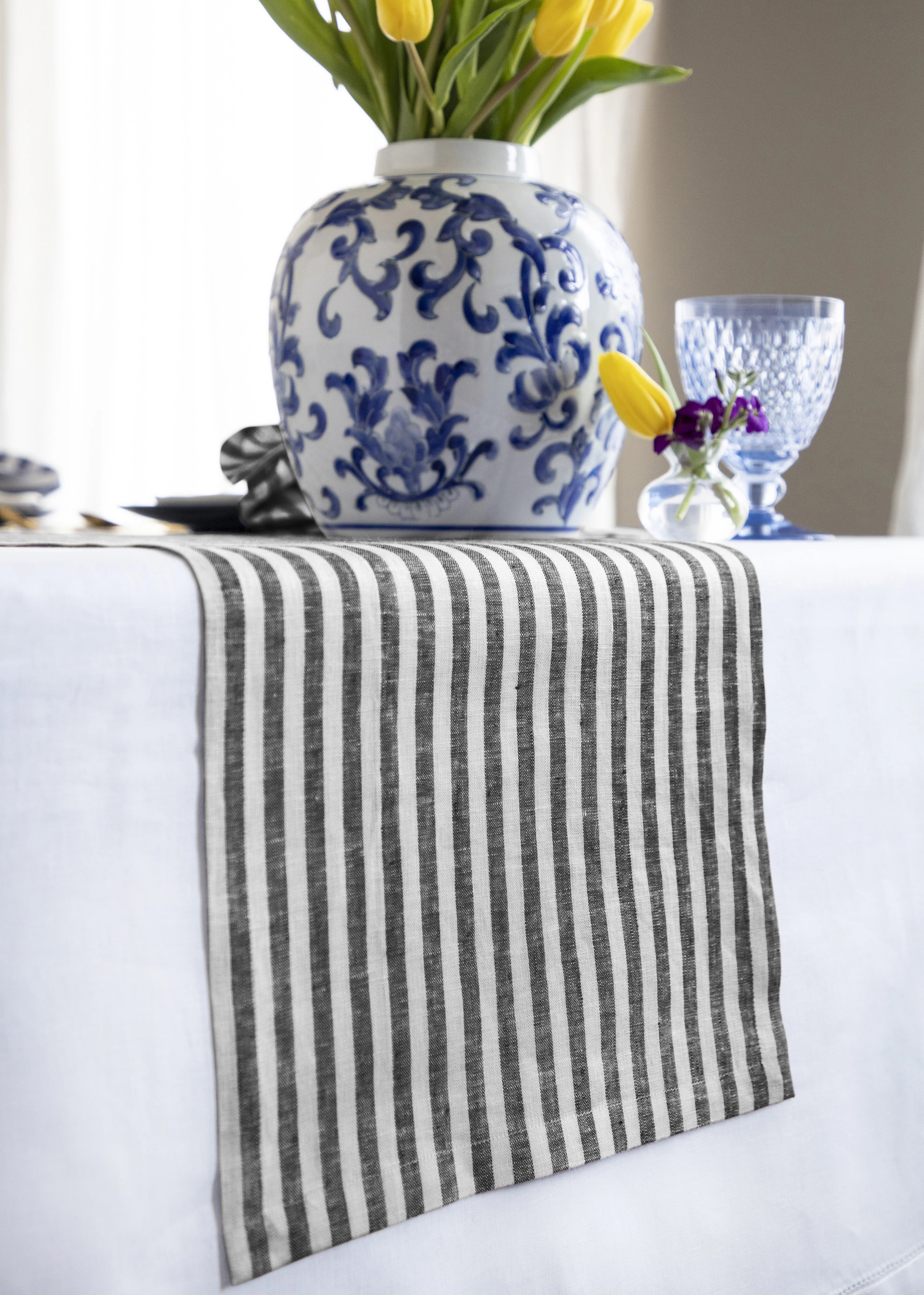 Amalfi Stripe - 100% Pure Linen Table Runner | Wayfair North America