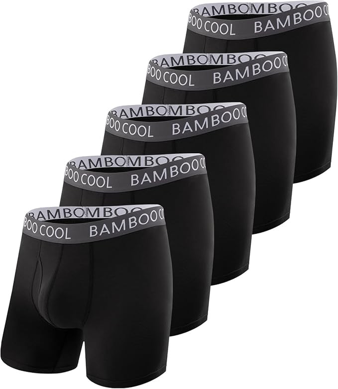BAMBOO COOL Men's Ultra ComfortSoft Underwear, Moisture Wicking & Breathable No Ride Up Boxer Bri... | Amazon (US)