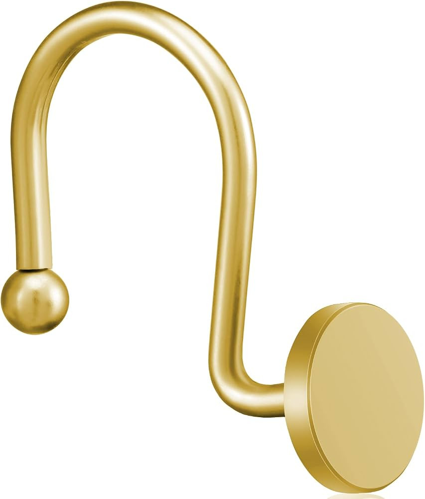 CHICTIE Gold Shower Curtain Hooks, Rustproof Shower Curtain Rings for Bathroom, Metal Shower Hook... | Amazon (US)